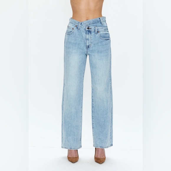 pistola Bobbie High Rise Asymmetric Crossover Jeans - Picture 1 of 1